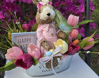 Easter Bunny Centerpiece, Easter Decor,Spring Decor, Table Centerpiece