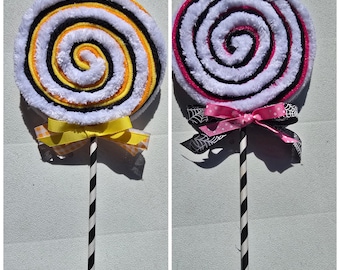 Halloween lollipops, Swirl Lollipop, Halloween Decor, Fake Lollipops, Wreath attachments