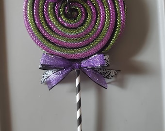 Halloween Swirl lollipop,  Halloween Decor, Wreath decor