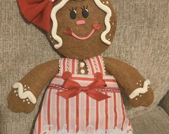 Gingerbread girl, Gingerbread attachment, Peppermint decor