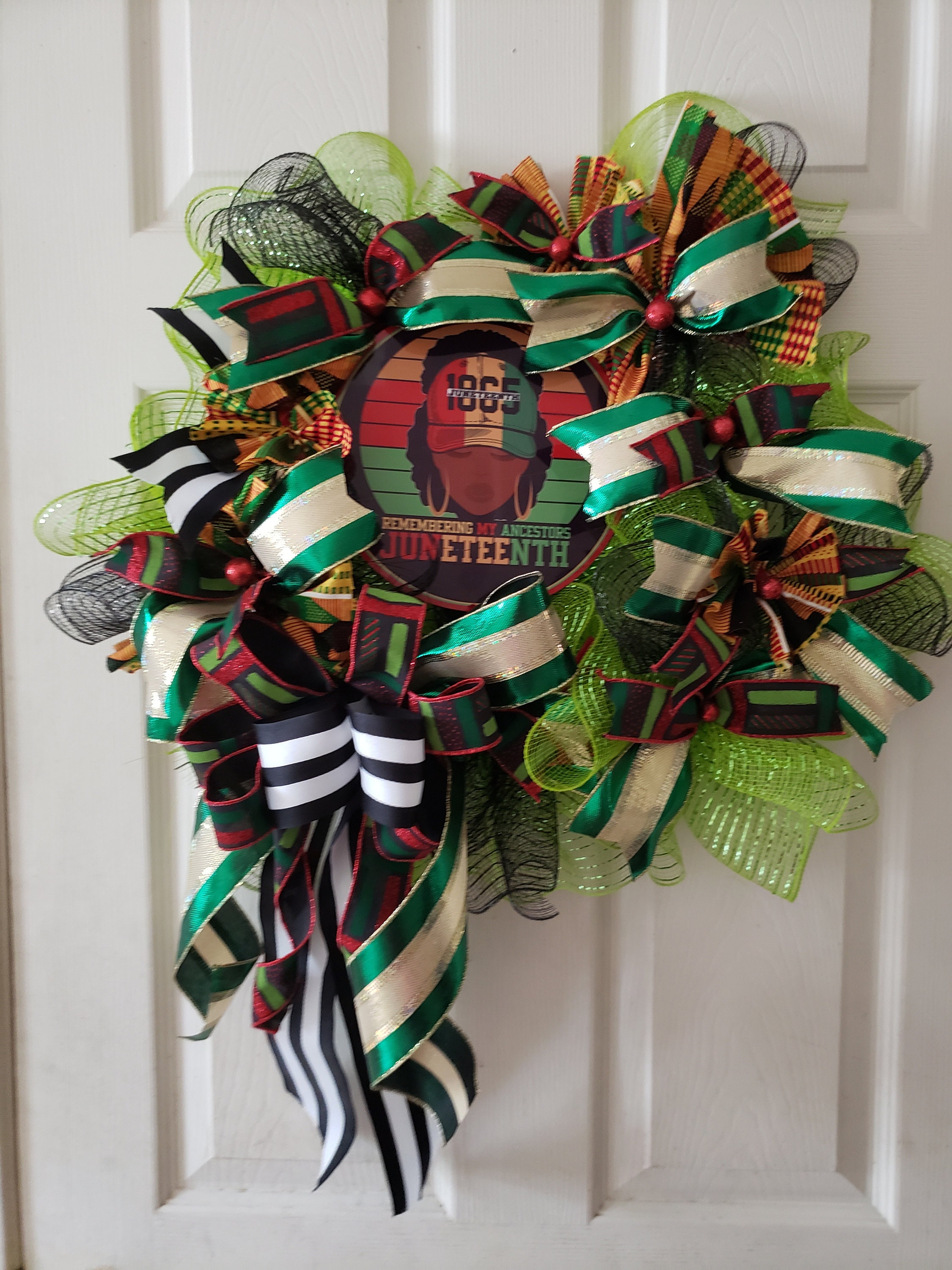 Wreath for Front Door, Door Hanger, Black History