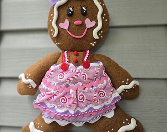 Gingerbread wreath attachment, Gingebread girl attachment, Candyland wreath attachment,Christmas Peppermint Decor