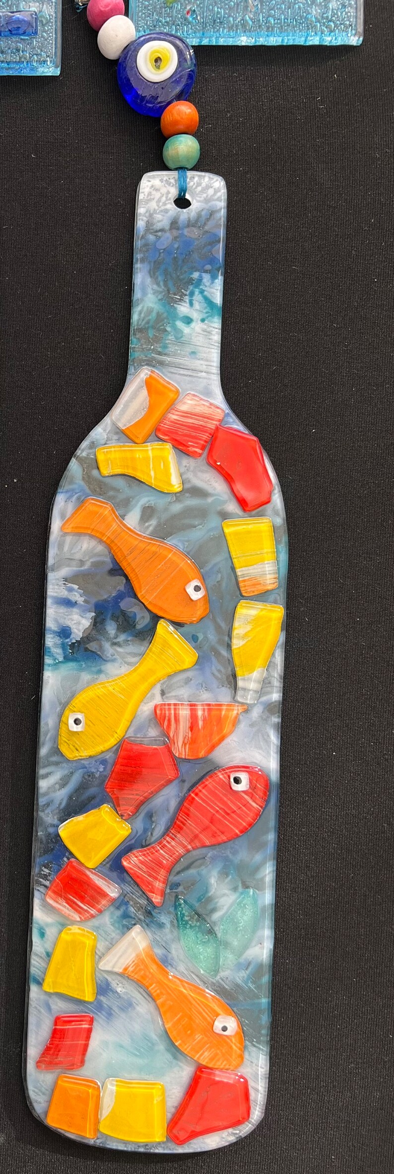 Fused Glass Art Wall Hanging Ornaments 100 Handmade Unique Etsy