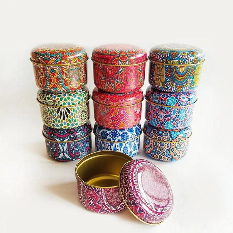 Tin Box Tin Box With Lid Tin Metal Boxes Tin Jewelry Boxes Etsy
