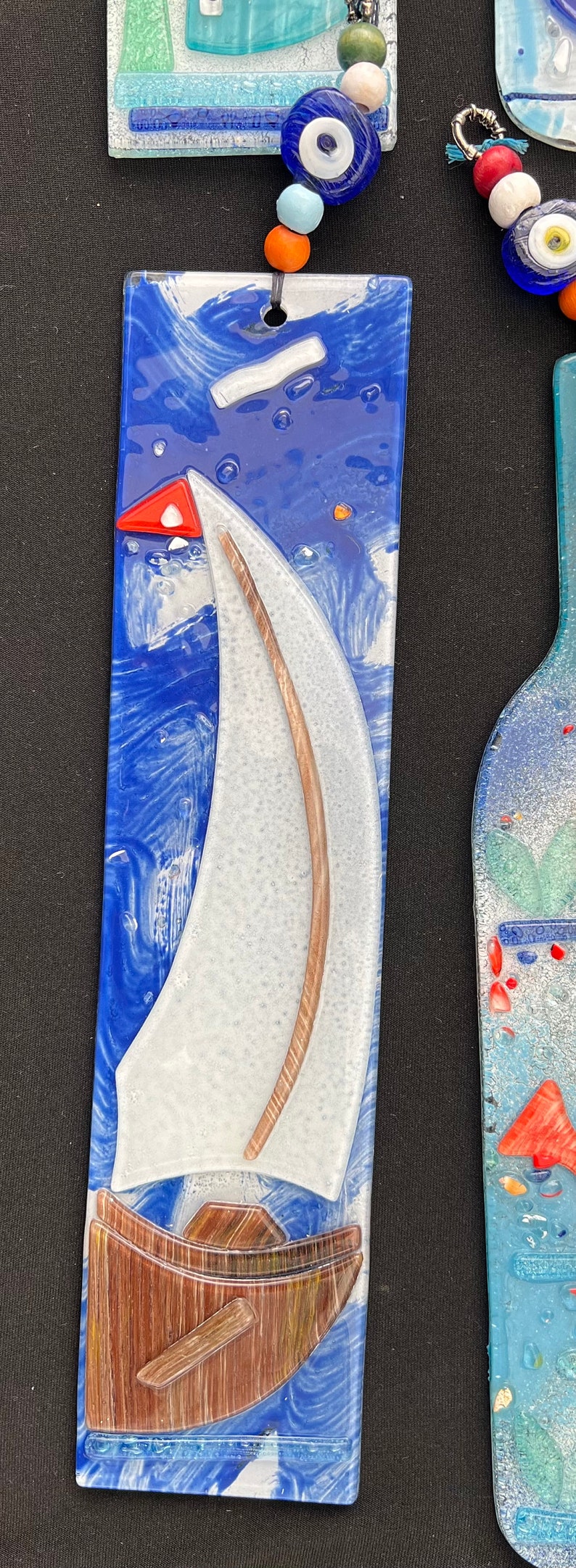 Fused Glass Art Wall Hanging Ornaments 100 Handmade Unique Etsy
