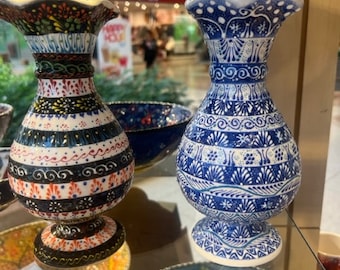 handmade pottery ceramic vase, turkish ceramic vase