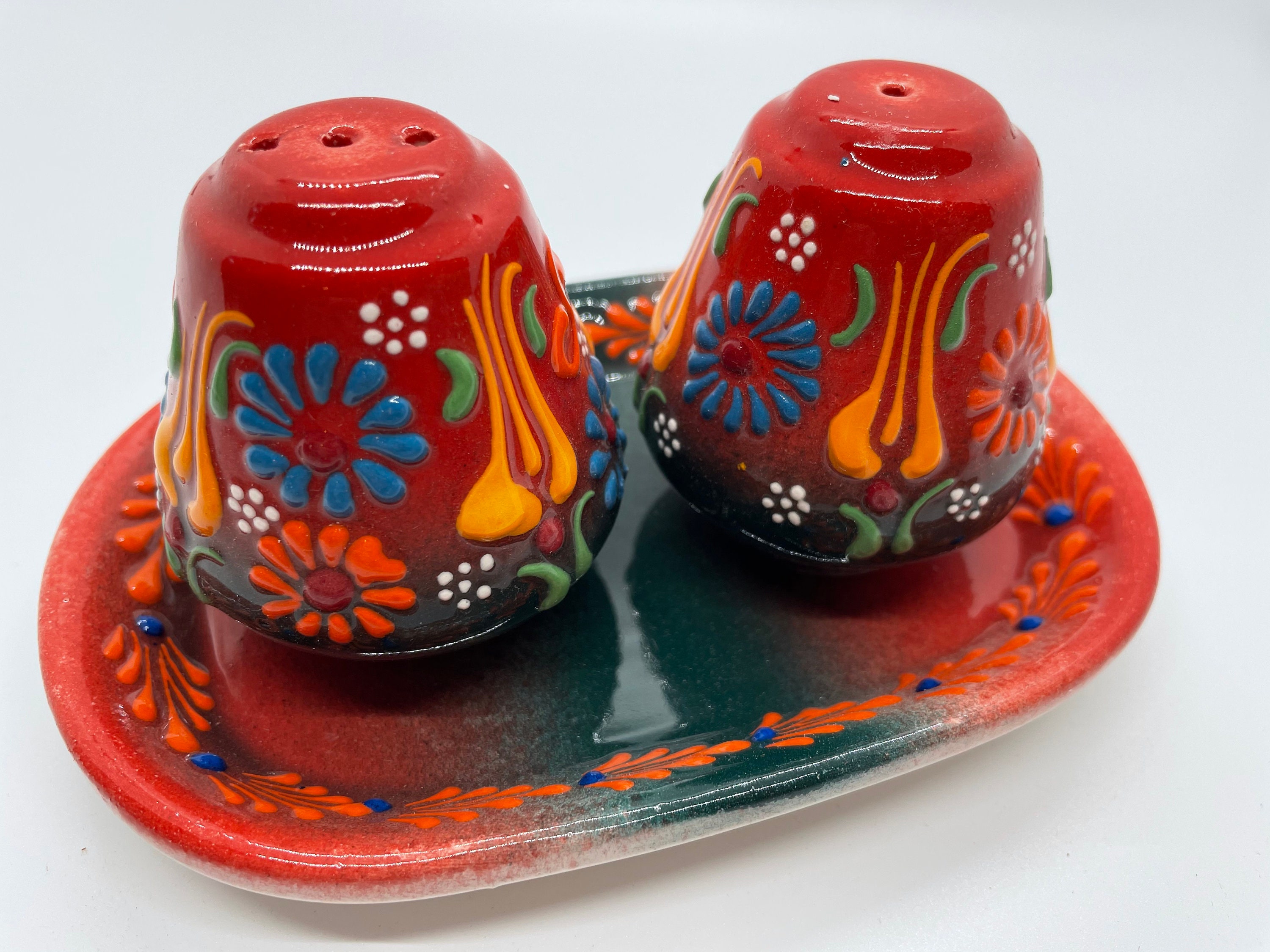 Ceramic salt and pepper shakers set authentic handmade and Etsy