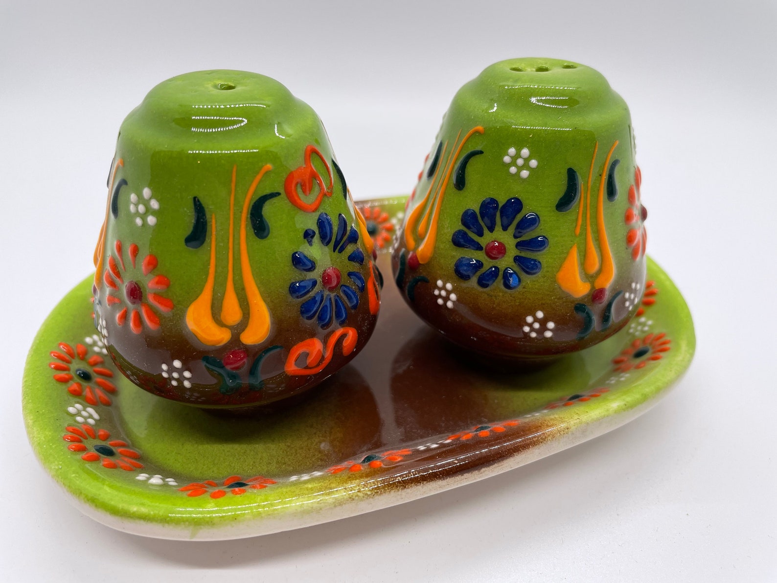 Ceramic salt and pepper shakers set authentic handmade and Etsy