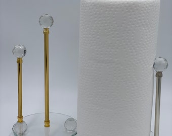 paper towel holder, paper towel holder standing, glass paper towel holder, metal paper towel holder