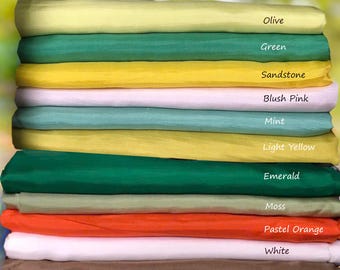 Real 100% Mulberry Silk Fabric | Handwoven Habotai Silk by the Yard | Lightweight & Soft | Natural Dye | Multiple Colors