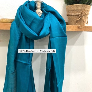 Long Silk Scarf- Pure Mulberry Silk Shawl- Women&#39;s Silk Shawl- Large, Lightweight, Soft, Sheer Silk Scarf- Gifts for Her-Birthday Gift