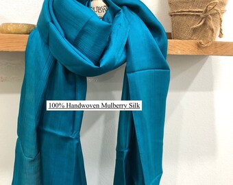 Long Silk Scarf- Pure Mulberry Silk Shawl- Women's Silk Shawl- Large, Lightweight, Soft, Sheer Silk Scarf- Gifts for Her-Birthday Gift