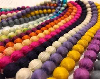 Necklace, Silk Necklace, Long Silk Necklace, Mulberry Wood-Wrapped Silk Necklace, Woodbead Necklace, Gift for Women
