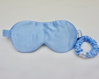 Maulbeerseide Schlafmaske-Blaue Augenmaske-Ideales Geschenk für Familie