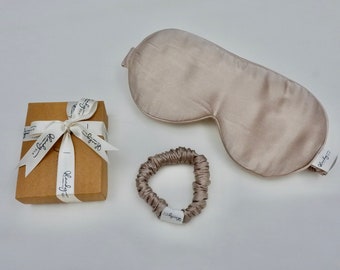 Maulbeerseide Schlafmaske mit verstellbarem Riemen/KupferBraune Augenmaske