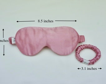 Maschera per dormire in morbida seta naturale rosa per pelli sensibili/maschera per occhi traspirante e lavabile con cinturino regolabile/maschera per occhi anti-invecchiamento realizzata a mano