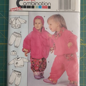 May include: A Burda Super Combination sewing pattern packet featuring illustrations of children's clothing. The packet includes a pink jacket, pants, and a hat. The text on the packet includes sizes and the number 4478.
