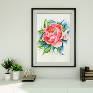 Watercolor Peonies Wall Art, Watercolor Painting Flowers, Original Art on Paper  original watercolor painting