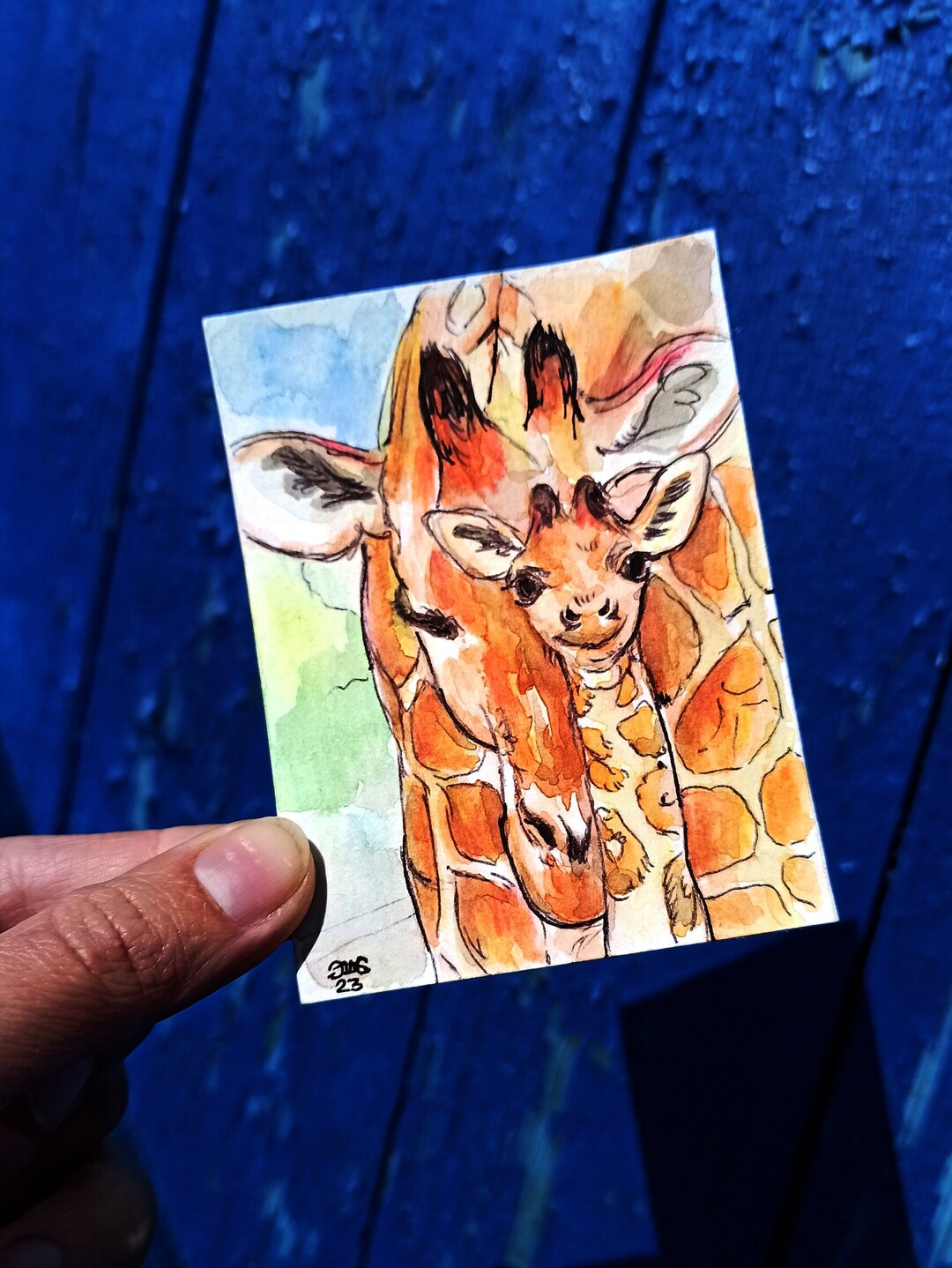 Original Miniature Painting, Collectable Animal Art, Painting With a