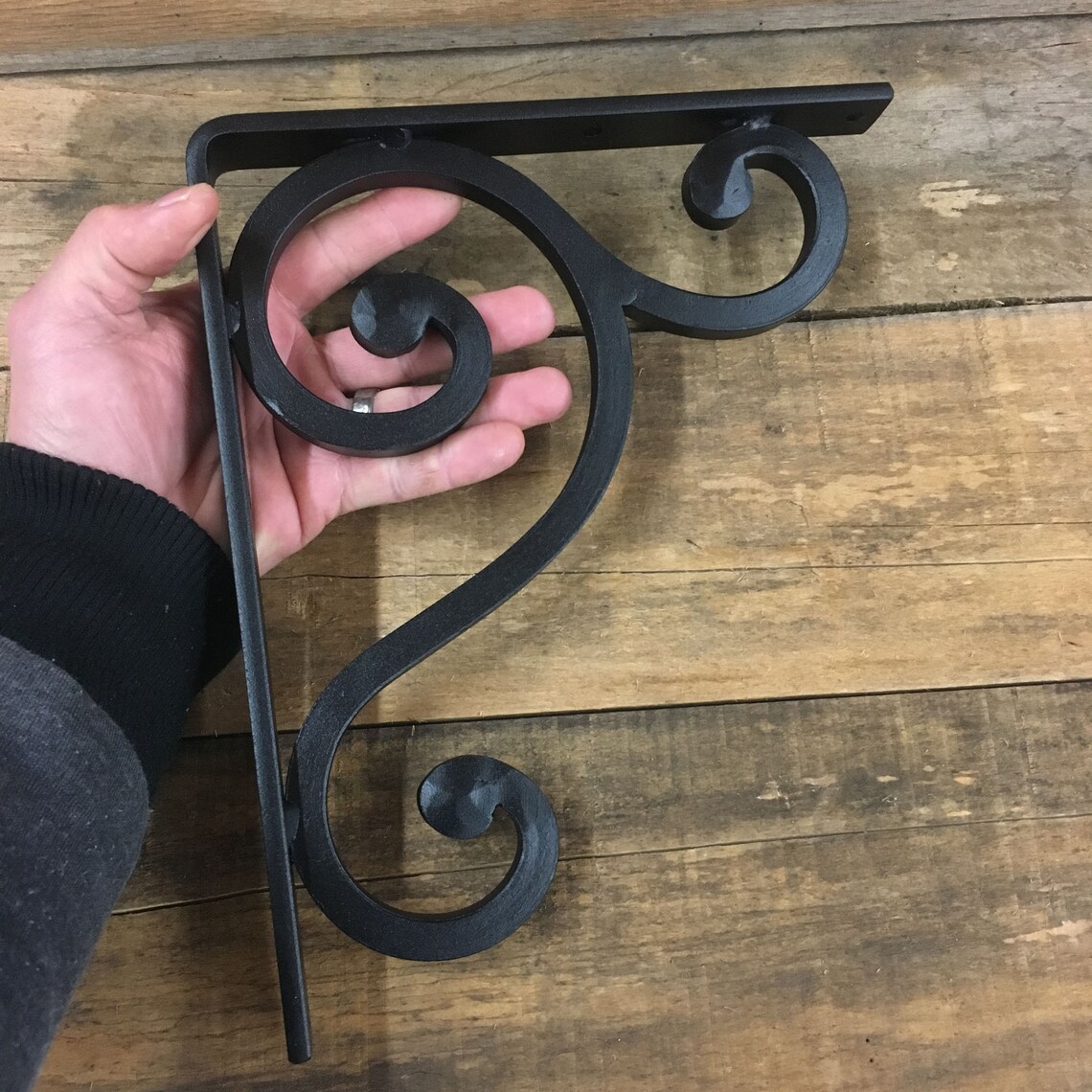 Shelf Bracket 9x11 Heavy Duty Ornamental Wrought Iron Etsy