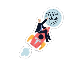 Elon Musk To be Moon - Kiss-Cut Stickers Bitcoin Crypto Cryptocurrencies Dodgecoin