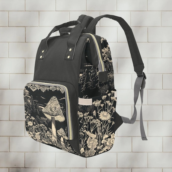 Mushroom Garden Diaper Backpack: Gothic Lace Style Baby  display picture 2