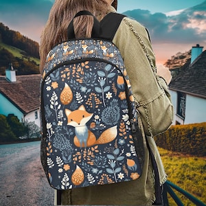 Grand cartable renard, fantastique sac renard, sac à dos pour femme, sac à dos d'école, sac à dos pour ordinateur portable, sac renard automne hiver