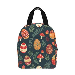 Easter Lunch bag, Zipper Closure Thermal Lunch Bag, Insulated Zippered Picnic Bag, Zip Lunch Box,