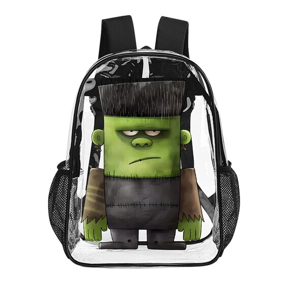 Green Monster Backpack Halloween Monster Transparent Backpack See Through Rucksack Airport Bag Clear Travel Bag Etsy