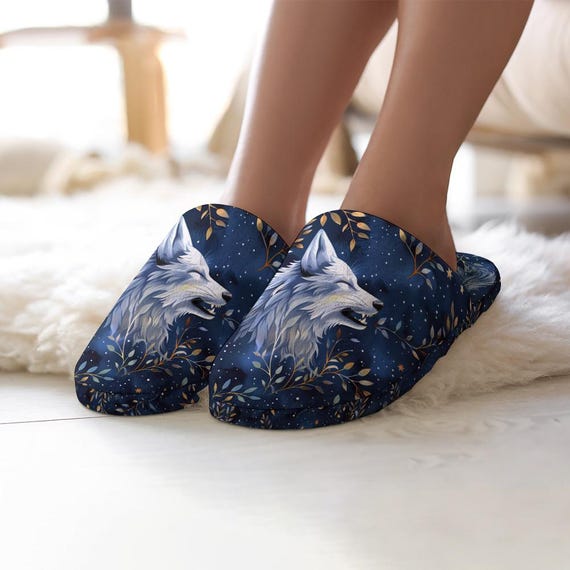 IOPQO Slippers For Women Indoor House Slippers Bedroom Winter Soft Slippers Indoors Anti Slip Plush Home Women S Slipper Fuzzy Slippers Blue - View #10