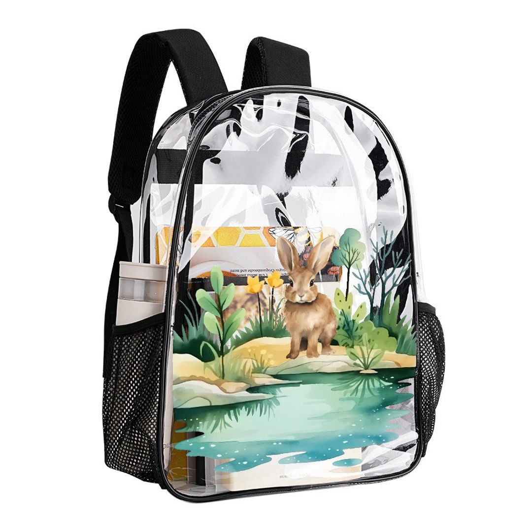 Roller Rabbit Backpack Clear Transparent Bag, Cute Rabbit, Transparent Backpack, See Through ...