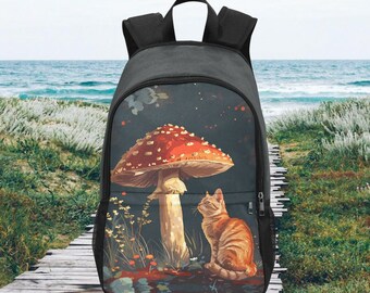 【VANWALK】Mushroom small mushroom original backpack Amazon.com | School Backpack Mushroom Boho Vintage for