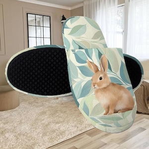Bunny Rabbit Slippers: Hollandy Women&#39;s Indoor Flannel Shoes