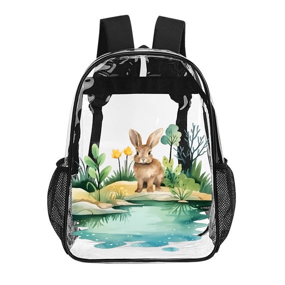 Transparent Bag, Cute Rabbit, Transparent Backpack, See