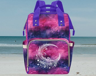 Mystical Diaper Backpack: Pink Purple Ombre Baby Bag