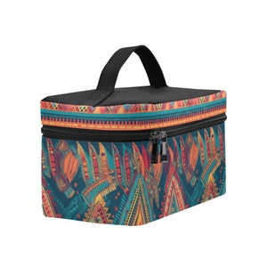 Boho Cosmetic Travel Case: Boho Makeup Bag, Bohemian Makeup Bag, Large Toiletry Bag, Alternative Gift, Hippie Toiletry Bag, Aztec