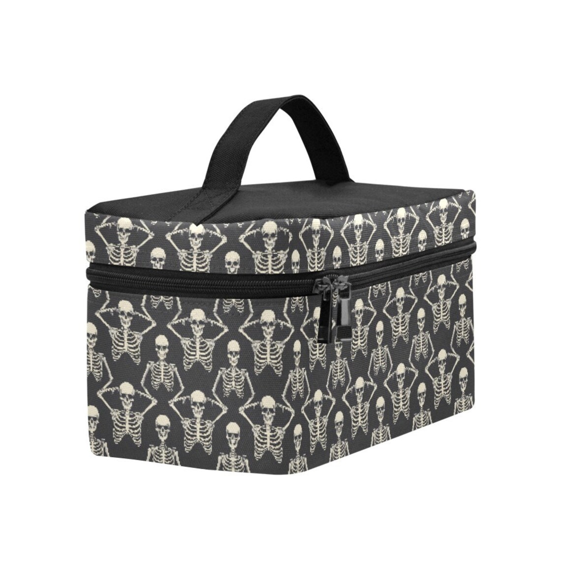 Dark Skeletons Cosmetic Travel Case: Floral Makeup Bag, Gothic Makeup Bag, Large Toiletry Bag ...