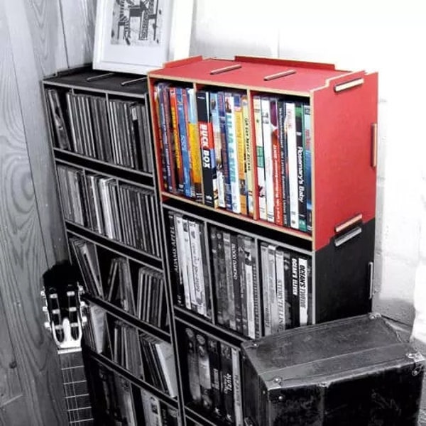 Media box DVD for stackable DVD shelves - Werkhaus