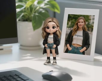 ForeverFig Personalized 3D Mini Figure – Your photo as a custom figure for your desk
