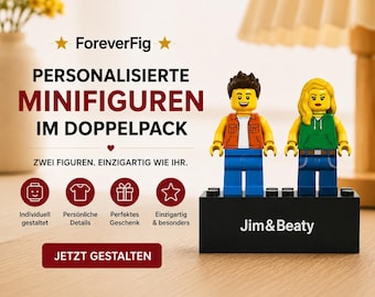 ForeverFig Personalized Minifigures for Couples with Engraving – Unique Gift for Weddings, Anniversaries or Valentine's Day