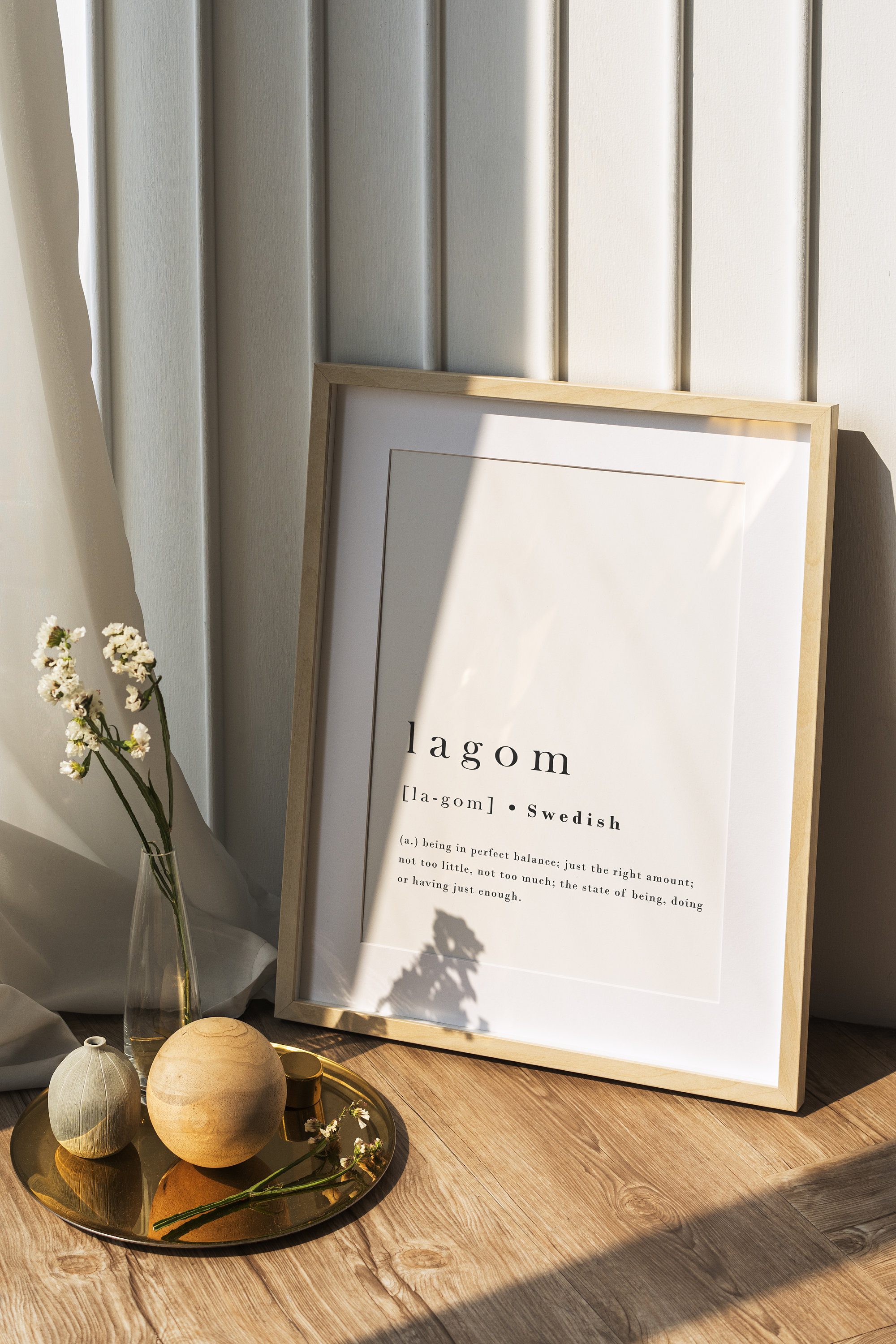 Lagom Definition Print Modern Print Swedish Art Minimal Print Wall ...