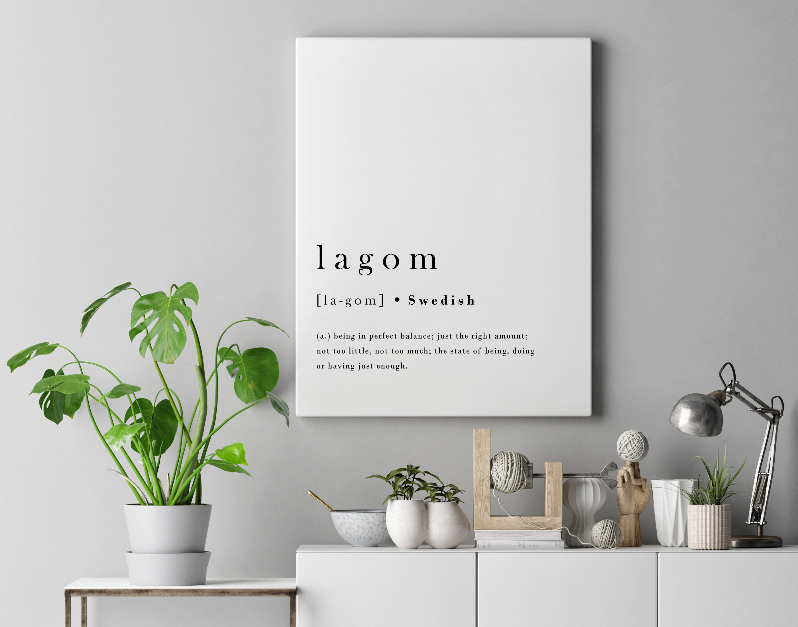 Lagom Definition Print Modern Print Swedish Art Minimal Print Wall ...