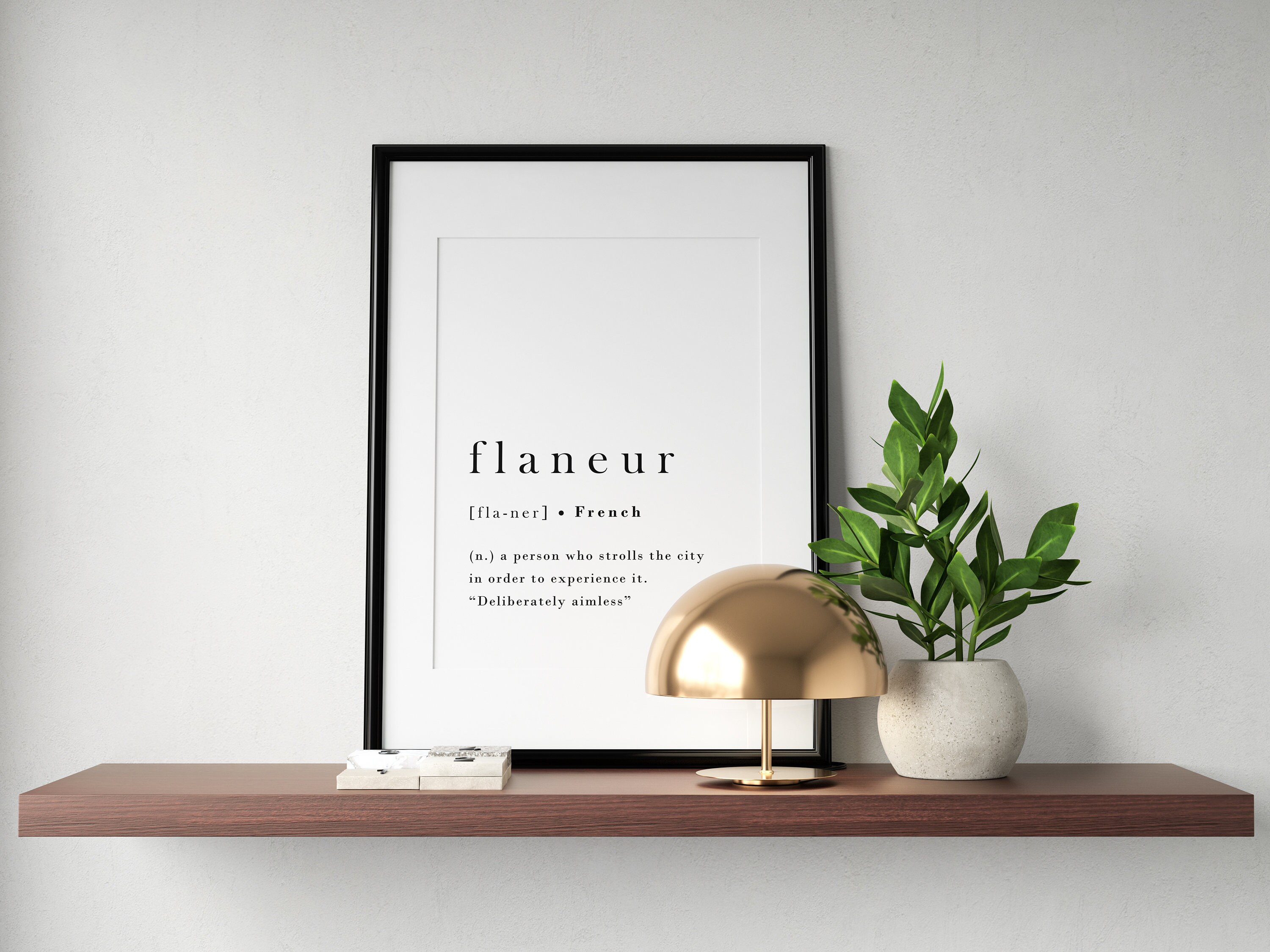 Flaneur French Quote Print Modern Printable Typography Art Etsy