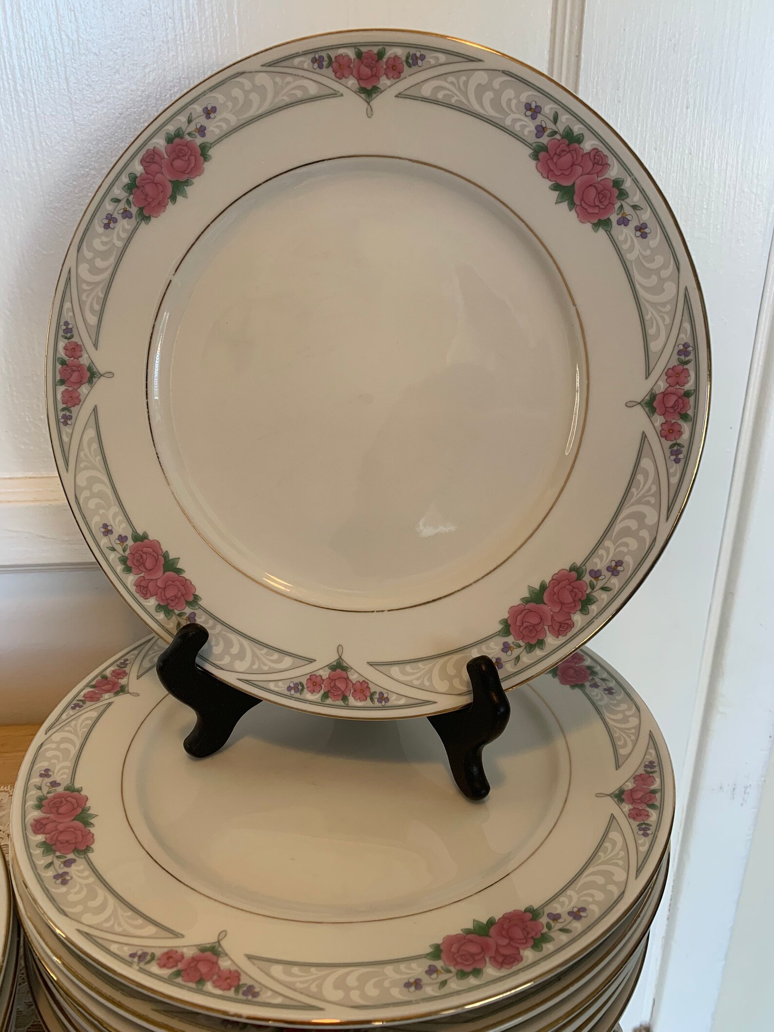 Gibson Designs Dinner Plates Pink Floral Lot of 11 Etsy