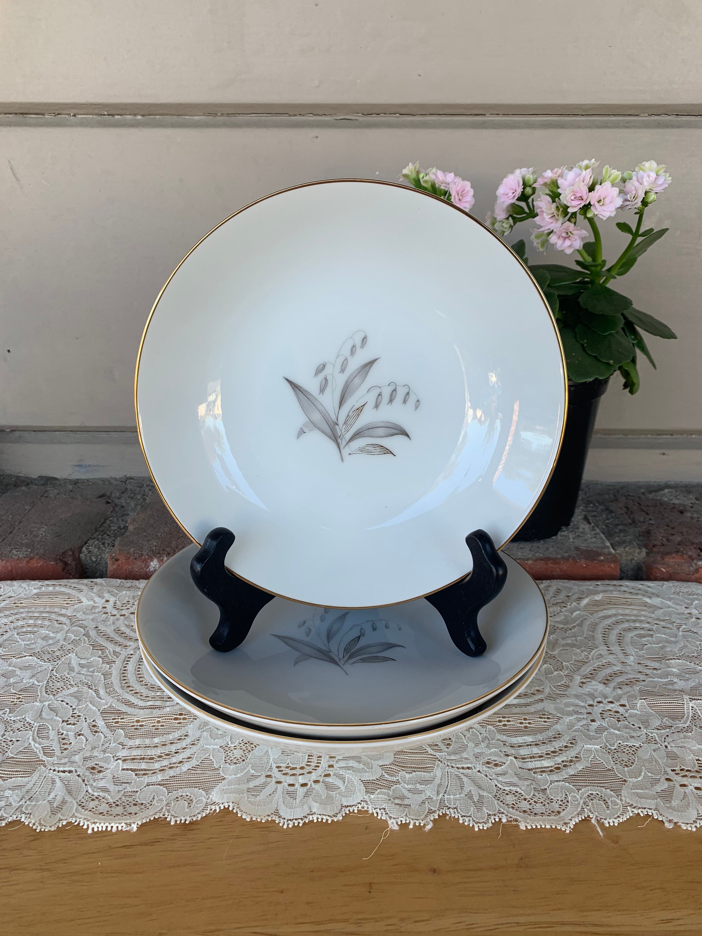 3 KAYSONS Fine China 1961 golden Rhapsody Cereal Soup Coupe Etsy