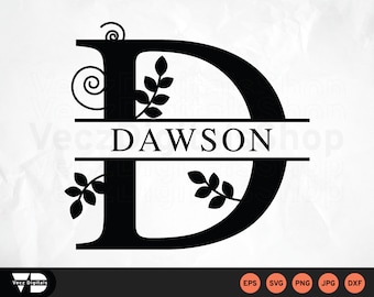 Split Letter D Svg Etsy