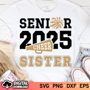 Irmã Sênior SVG 2025, Futebol e Mãe de Torcida Svg, Irmã de Torcida Sênior Svg, Torcida Maior Fã, Camisas de Família de Futebol Svg, Noite de Formandos Svg