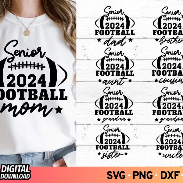 Senior Football Family 2024 SVG, Senior Cheer Night Svg, Senior Mom 2024 Shirt Svg, Football Cut Files Cricut, Senior Cheer Mom Svg, Png