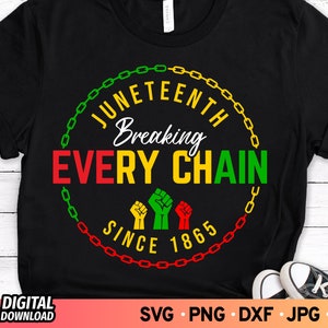 Juneteenth Breaking Every Chain SVG: Black History Freedom Day (Digital Download) PNG Sublimation