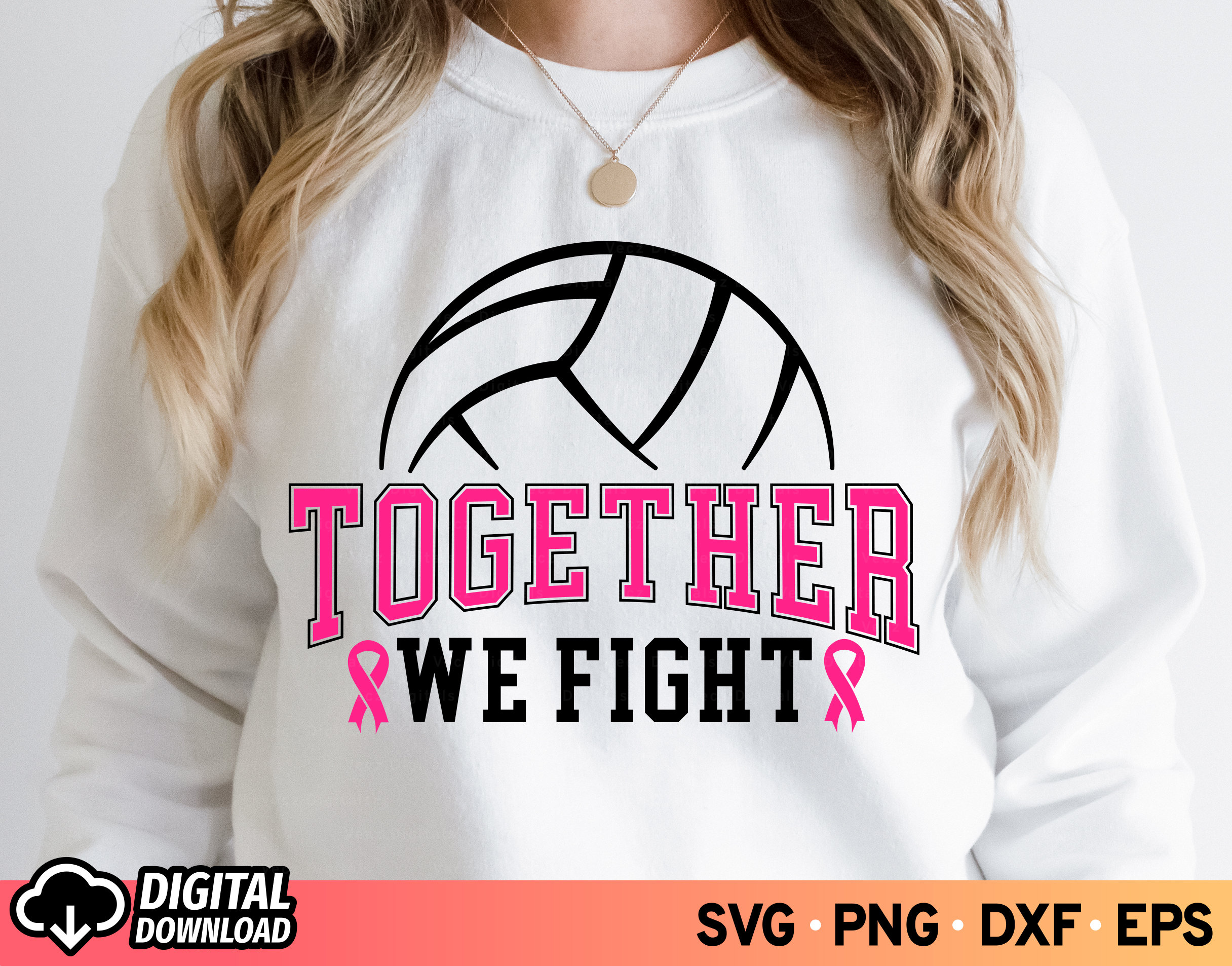 Together We Fight SVG Volleyball and Breast Cancer Svg Fight - Etsy